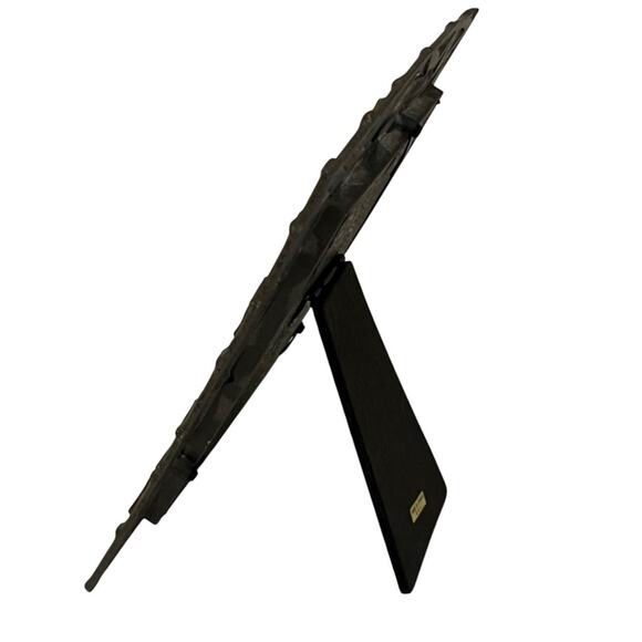 Vintage Faux Bamboo Cast Metal Picture Frame Dark Gray Metal Made in Taiwan ROC - Picture 5 of 10